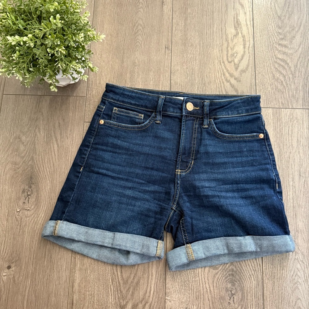 Lauren Conrad High Rise Dark Blue Denim‎ Jean Shorts